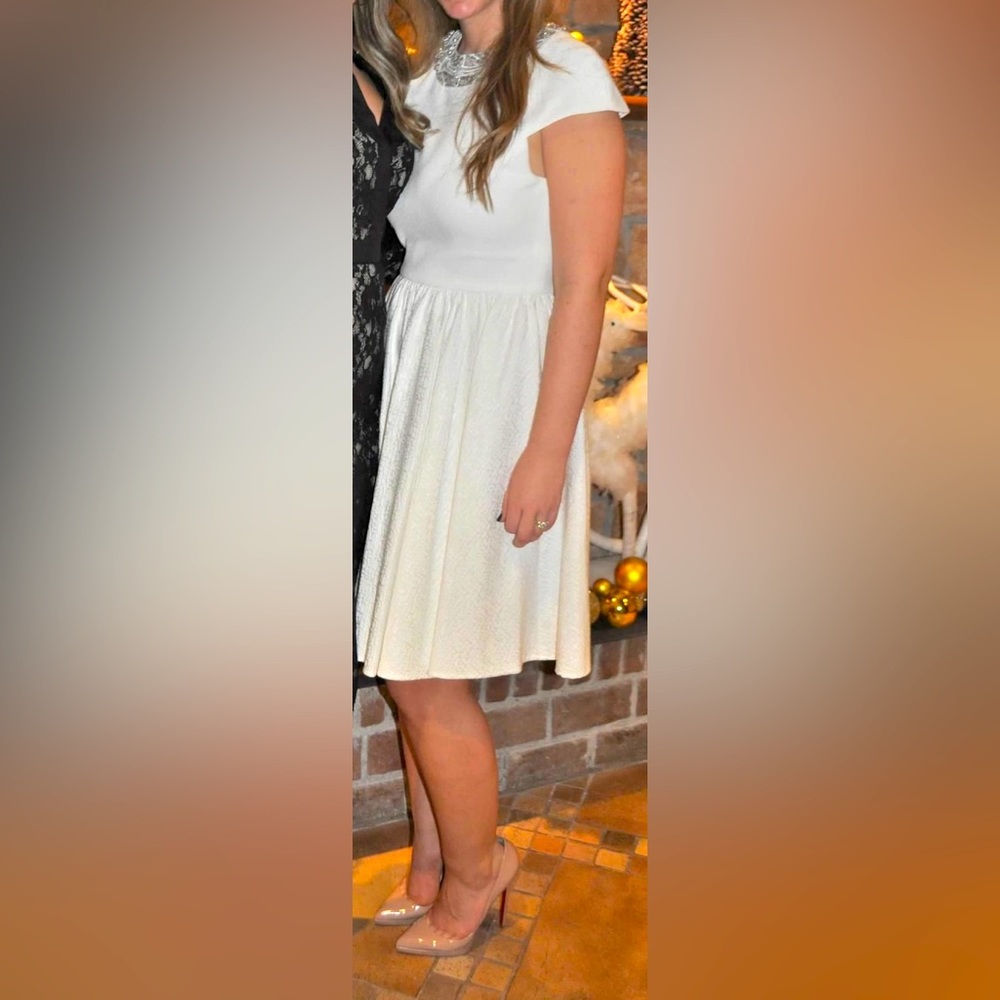 Badgley Mischka midi white dress size 4